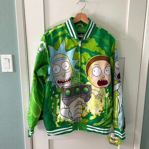 NWT Rick and Morty Adult Swim Green Members Only Bomber Jacket